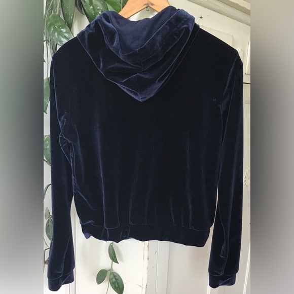 🔥Fabletics | Women’s navy velour gold zipper front hoodie, front pockets size XS - Picture 8 of 13